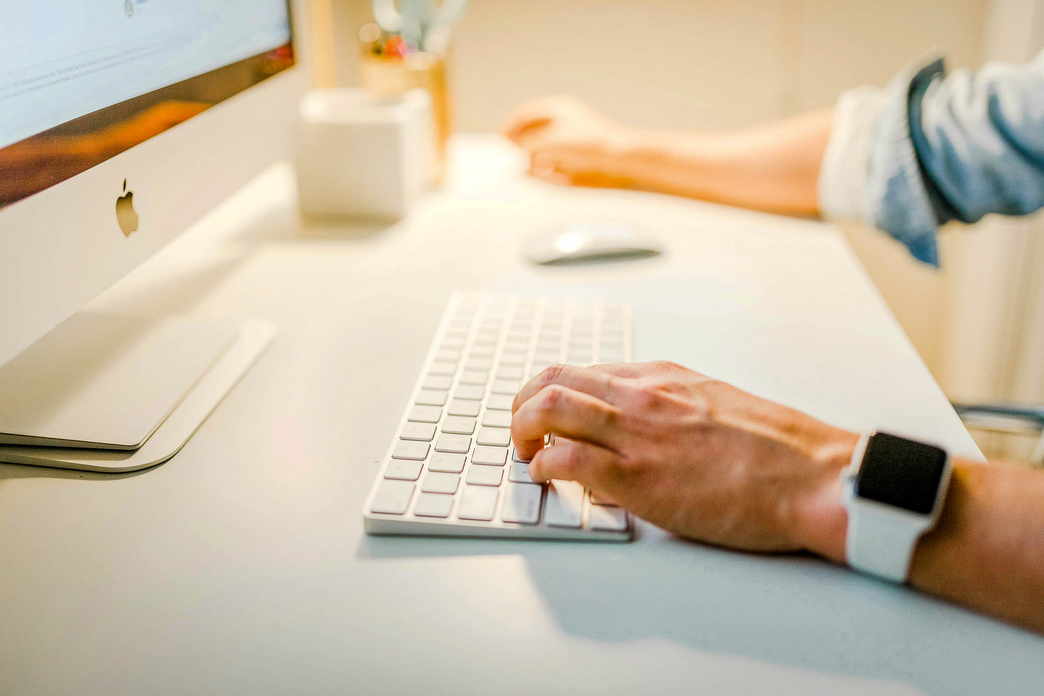 Professional workspace with computer